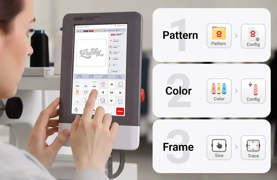 Embroidery business customer scene